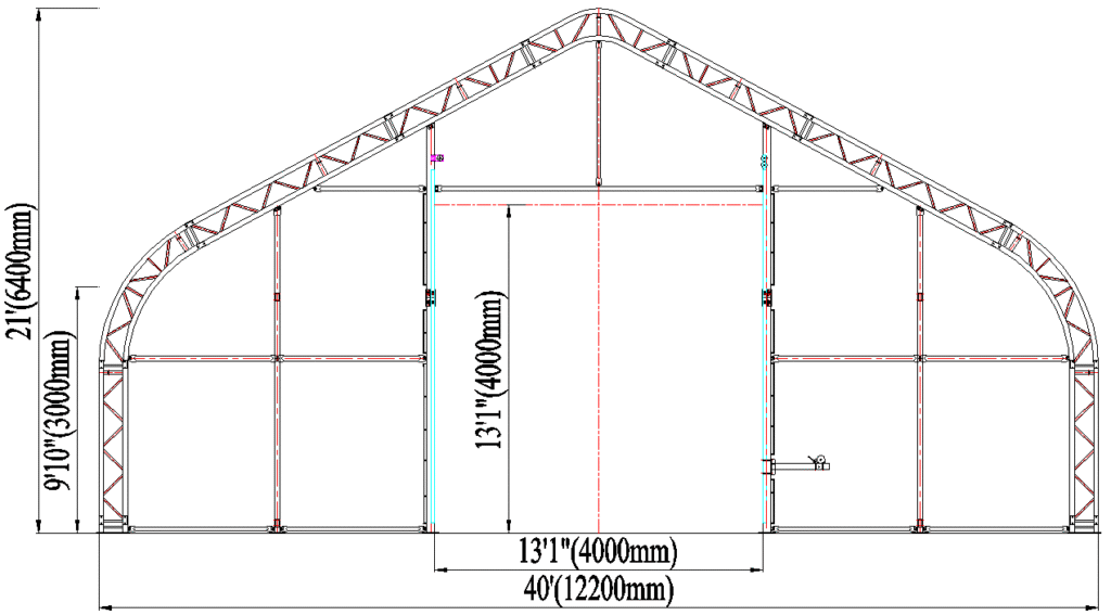40x40x21 Free Standing Tent 3 Front Wall